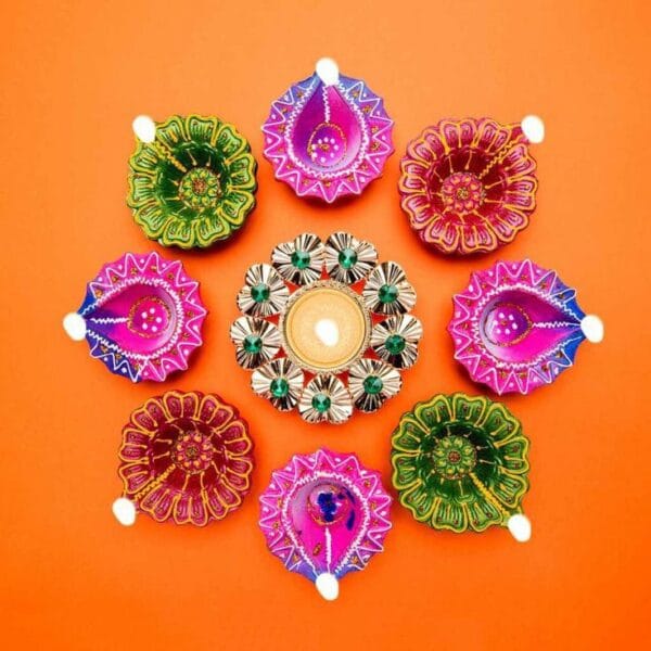 Indian sankstriti 12 Diwali Diyas for Diwali - Image 3