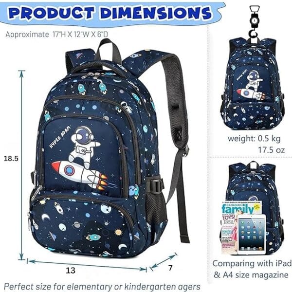 35 L Space Blue School Bag - Image 2