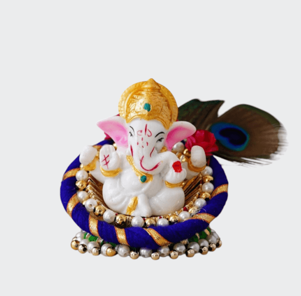 Resin Lord Ganesha Idol On Peacock