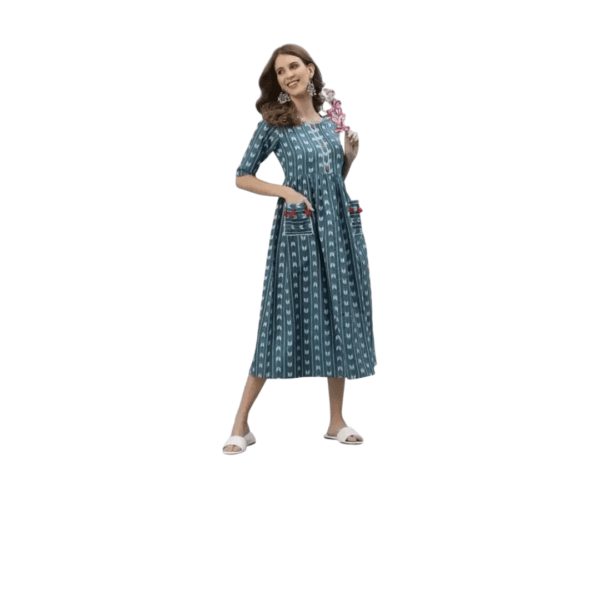 Cotton Pocket Pleated kurti