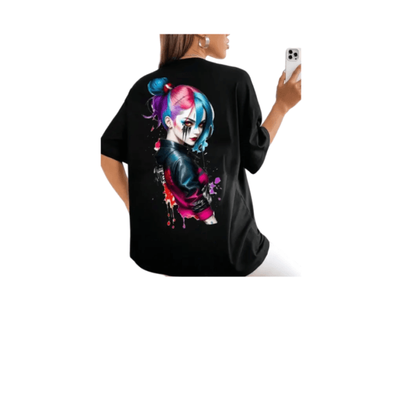 WOMENS OVERSIZE BLACK T SHIRT