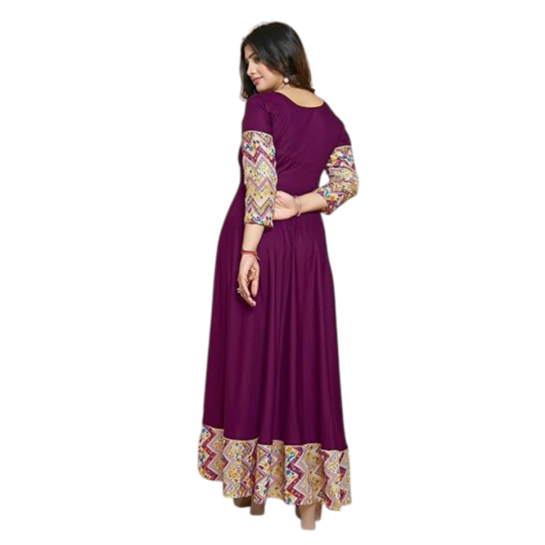 Anarkali wine colour kurti - Image 3